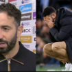 Inilah ekspresi pelatih Mancherster Uniter Ruben Amorim setelah timnya menundukkan Mancherter United, dalam pertandingan Minggu, 15 Desember 2024. Foto: express.co.uk