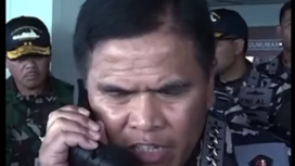 Laksamana Muhammad Ali memeerintahkan penembakan rudal Exocet ke pulau Gundul, Karimun Jawan, sebagaian bagian latihan gabungan Latihan Operasi Laut Gabungan (Latopslagab) II Tahun 2024, Selasa 10 Desember 2024. tangkap layar video @merindink