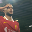 Selebrasi setelah Cody Gakpo membuka gool perdana bagi liverpool.