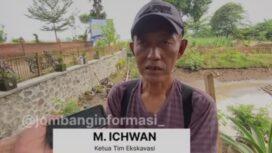 M. Ichwan ketua Tim Ekskavasi situs petirtaan abad 11-12 Sumberbeji, desa Kesamben, Ngoro, kabupaten Jombang, Jawa Timur. Tangkap layar video instagram@jombanginformasi