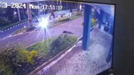 Hasil relaman CCTV kampus UJ, terkait dengan insiden mahasiswa FISIP yang tewas, terjun dari lantai 8 gedung kampus, Senin sore 23 Desember 2024. Foto: espose