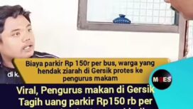 Foto: Istimewa
Potongan video yang viral ketika petugas parkir bus wisata Dishub Gresik direkam sambil dimarahi oleh seorang perempuan dan lelaki.