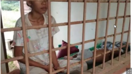 Bewginilah kondisi ibu dan bayinya saat diksekap di dalam kamar seluas 1 X 1,5 meter bekas kandang anjing yang dilakukan oleh seorang manajer perusahaan sawit di Bangka, provinsi Bangka Belitung. Foto: dok/tempo