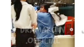 Inilah tangkap layar video instagram@dramakulir.official, berisi aksi brutal Geprge saat dimintai gaji oleh karyawati di toko roti Lindayes. instagram@dramakulir.official