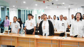 Para peserta Penilaian Kompetensi dengan Sistem Computer Assisted Competency Test (CACT) bagi Pegawai Negeri Sipil (PNS) Penyandang Disabilitas Sensorik Netra di Assessment and Development Center Kemensos, Jakarta, Senin (23/12/2024). (Foto: Dok. Kemensos)
