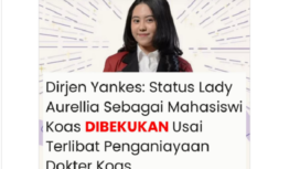 Pasca kasus penganiayaan koas di RS Palembang, kini Dirjen Yankes menjatuhkan sanksi berupa pembekuan status sebagai koas terhadap Lady Arellia.  instagram