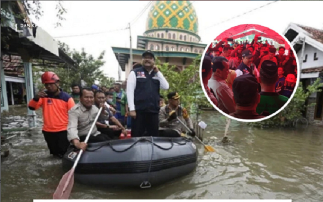 
					Menteri Sosial Saifullah Tusuf meninjau banjir di Rejoso Pasuruan, menyatakan akan bantu korban banjir Rjoso sebesar Rp 900 juta. instagram@pasuruan.kekinian