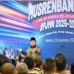 Presiden Prabowo Subianto saat memberikan arahan pada acara Mesrenbangnas RPJMN di Jakarta, Senin )30/12/2024) (Foto: KREDONEWS.COM/ Setpres)