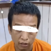 Tersangka RS, 30, penikam tiga bocah bersaudara mengaku tidak menyesali perbuatannya, saat diperiksa polisi. Instagram@lagi.viral