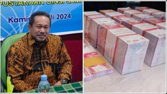 
					Doktor Andi Ibrahim salah satu master mind, sindikat uang palsu yang discetak di gedung perpustakaan kampus UIN Alausidn, Makssar. Tumpukan barang bukti uang palsu yang sangat mirip dengan uang resmi yang legal. Foto: bangka,tribunnews.com