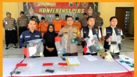 Kapolres Sidoarjo menggelar konferensi pers tentang penggagalN pengiriman TKW secara ilegal ke luar negeri, Senin, 13 Januari 2025. Instagram@banggasidoarjo