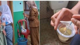 Video yang memperlihatkan siswi SMA Sulthan Baruna, Cianjur, Jawa Barat, sedang menjalani tes kehamilan viral di media sosial. (Instagram/cianjurtea_) 