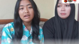 (Kiri) Sevina Azahra, 15, korban yang terseret arus pantai Pangandaran berhasil diselamatkan oleh Aipda Anumerta Anditia Munartomo, 25, yang menyebabkan polisi ini kemudian meninggal dunia. Instagram@humaspoldajabar 