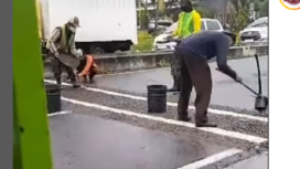 Speed bump (polisi tidur) di Jl. RA kartini, depan rumah makan Cianjur, padaan akhirnya dipankagas lebih rfendah untuk menghindari banyak kecelakaan di lokasi itu, Senin 27 Januari 2025. tangkap layar video instagram@pasuruan.kekinian