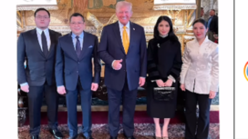 Executive Chairwoman MNC Group Liliana Tanoesoedibjo dan Co-CEO MNC Group Angela Tanoesoedibjo, diterima Presiden Terpilih ke-47 Amerika Serikat (AS) Donald Trump, di Palm Beach Glorida, Jumat 17 Januari 2025. Instagram@hary.tanoesudibjo