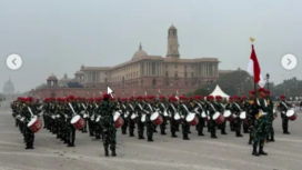 Sebanyak 352 personel, kontingen marching band Patriot Indonesia  memulai latihan intensif di Kartavya Path, New Delhi, Jumat, 17 Januari 2025. Mereka akan tampil pada acara peringatan kemerdekaan India, 26 Januari 2025. Instagram@kemenhanri
