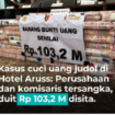 Bareskrim Polri menggelar konferensi pers terakit kasus judi online plus TPPU hotel Aruss, Semarang, Polisi juga menunjukkan sitaan uang tunai Rp 103,2 miliar, di Mabes Polri, Kamis 16 Januari 2025. Instagram@kumparan