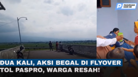 Flyover Pasuruan-Probolinggo (Paspro), belum sampai 24 jam menjadi lokasi begal motor. Tangkap layar video youtube@radar bromo