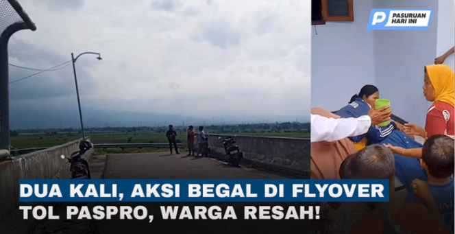 
					Flyover Pasuruan-Probolinggo (Paspro), belum sampai 24 jam menjadi lokasi begal motor. Tangkap layar video youtube@radar bromo