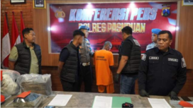 Satreskrim Polres Pasuruan ungkap kasus pembunuhan di Purwosari, gegara tidak dipinjami uang. Instagram@kabarpasuruan