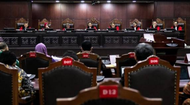 Suasana sidang sengketa pemilu di Makamah Konstitusi. (MK). Foto: unand.ac.id