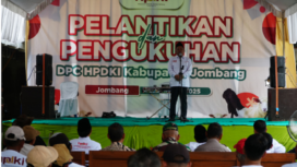 Wakil Bupati Jombang, Salmanudin melantik dan mengukuhkan pengurus Dewan Pimpinan Cabang (DPC) Himpunan Peternak Domba Kambing Indonesia (HPDKI) Kabupaten Jombang di Kandang Mapan, Desa Bangsri, Kecamatan Plandaan, Sabtu  pagi, 22 Februari 2025. Foto: jombangkab.go.id