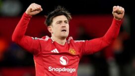 Pemain bertahan Man United Harry Maguire (Ist)