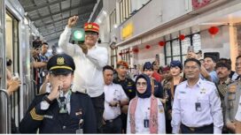 Peluncuran Kereta Api Ijen Ekspres relasi Ketapang-Malang di Stasiun Ketapang, Kabupaten Banyuwangi, Jawa Timur. Sabtu (1/2/2025) ANTARA/HO-Humas KAI