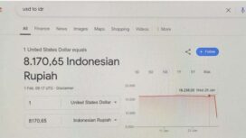 Tangkap layar kurs rupiah yang ngaco