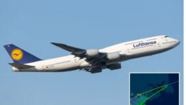 Pesawat Lufthansa yang putar balik/Ist