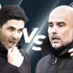 Pelatih Arsenal Mikel Arteta dan pelatih Man City Pep Guardiola
