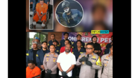 Pelaku dihadirkan langsung pada konferensi pers yang dipimpin langsung oleh Kapolresta Denpasar Kombes Pol Muhammad Iqbal Simatupang, Senin 17 Februari 2025. Tangkap layar video Instagram@informania_