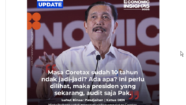 Ketua DEN, Luhut Panjaitan meminta Presiden Prabowo untuk melakukan audit atas sistem pajak digital Indonesia Coertax, karena mengalami gangguan dan error. Instagram@kumparan
