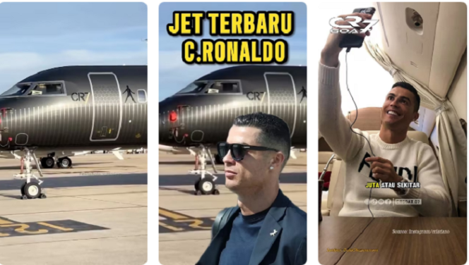
					Inilah pesepakbola super top dunia Cristiano Ronaldo berencana akan datang ke Kupang, NTT, untuk urusan sosial, menumpang jet pribadinya, Selasa 18 Februari 2025. Youtube