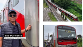 Dirut PT INKA, Eko Purwanto memberangkatkan uji dinamis, perjalanan kereta rel listrik (KRL) buatan INKA pesanan dari PT KAI, senilai Rp 4 triliun, terdiri dari 16 rangkaian KRL. Saat ini menjalani uji coba. Instagram@pt_inka