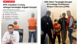 KPK menahan tiga orang tersangka dalam kasus dugaan krouspi di Lembaga Pembiayaan Ekspor Indonesia (KPEI), sejak 20 Maret 2025. Instagram@official.kpk