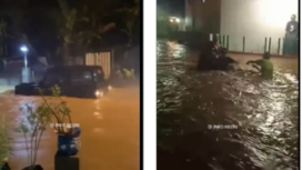 Wilayah Yogyakarta diguyru hujan enam jam, menyebabkan beberapa wilayah tergenang banjir dan longsor, Jumat malam 28 Maret 2025. Tangkap layar video Instagram@info.negri