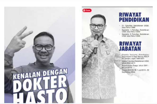 
					Dokter Hasto Wardoyo adalah spesialis Spesialis Obstetri dan Ginekologi (Sp.OG) saat memegang jabatan dua periode sebagai walikota Yogyakarta. Instagram@dokterhasto