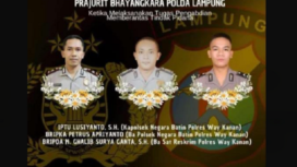 Beradar di medsos ucapan bela sungkawa yang mengatasnamakan Polda Lampung atas gugurnya tiga polisi Negara Batin, saat menggerebek arena sabung ayam, Senin sore,  17 Maret 2025.