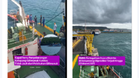 Cuaca di kawasan Bali dan Banyuwangi masih ekstrem hingga tanggal 23 Maret 2024, sebuah feri KMP Nusa Makmu terseret ombak hingga memasuki kawasan dangkal dan kandas, Kamis 20 Maret 2025. Tangkap layar video Instagram@bwi.info