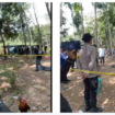 Inilah lokasi sabung ayam Leter S, di hutan kampung Karang manik Negara Batin, diduga milik Kopka Bas yang saat ini sudah diamankan oleh polisi militer paska penembakan, Senin 17 Maret 2025. 
(Kanan), Kapolda Lampung  Irjen Pol. Helmy Santika melakukan pemeriksaan di lokasi sabung ayam Letter S, Selasa, 18 Maret 2025. Instagram@lampunggehnews