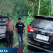 Polisi dan pemilik rental melakukan evakuasi dua unit mobil Fortuner Reborn yang disembunyikan di area hutan kawasan Pakong - Bujur, Pamekasan, Jumat, 28 Maret 2025. Instagram@ig_radiokarimata
