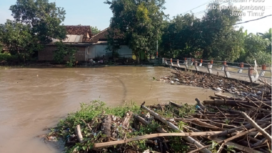Beginilah kondisi sampah yang menyumbat bawah jembatan sungai Marmoyo di desa Kedungombo, kecamatan Ploso Jombang. Sabtu 1 Maret 20245, tim BPBD, PU, Dinas Pengairan, dan kecamatan membantu membersihkan sampah di jembatan itu. Foto: Tim BPBD Jombang