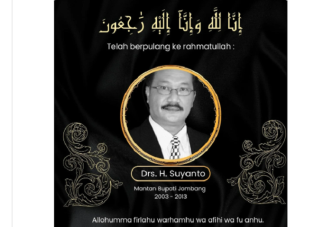 
					Jombang Berduka, Bupati Dua Periode H. Suyanto 63 Tahun Meninggal Dunia Dimakamkan di Bareng