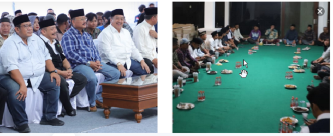 
					(Kiri) Acara silaturahmi bupati Jombang Warsubi bersama  insan pers dari 10 asosiasi wartawan yang ada di Jombang. (Kanan) Silatuharmi yang sama antara bupati Jombang Warsubi dengan para awak media yang tergabung di PWI dan IJTI. Foto: jombangkab.go.id