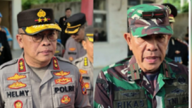 Danrem Korem 043 Garuda Hitam, Brigjen Rikas Hidayatullah menyampaikan rasa duka cita  Rumah Sakit Bhayangkara, Polda Lampung. Selasa 18 Maret 2025. (kiri) Kapolda Lampung, Irjen Pol Helmy  Santika. Instagram@laMpunggehnews