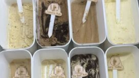 Varian rasa es krim yang dijual Hey Nick’s di Pakuwon Trade Center yang menurut penjualnya memiliki kandungan alkohol mencapai 40 persen. (Dok Satpol PP Kota Surabaya) 