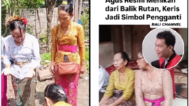 Upacara pernikahan secara Hindu antara I Wayan Agus Suwartama penyandang disabilitas tunadaksa dengan pacarnya, Ni Luh Nopianti di lapas kelas II Lombok, 13-14 April 2025. Instagram@balichannel.
