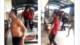 Empat pria karyawan rumah makan kabuli Tarim, Pasuruan, Jawa Timur,  dibawa ke rumah sakit Purut, Purworejo, akibat luka bakarakibat ledakan  gas elpiji, pukul 08.30 wib, Selasa 8 April 2025. Tangkap layar video Instagram@ikl_nusantara