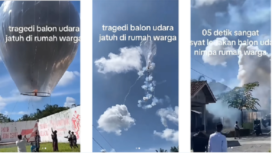 Detik-detik anak-anak menaikkan balon membawa rentengan petasa, terbakar jatuh menimpa rumah warga bernama Novergoe, di kelurahan Blitar, kota Blitar, Senin 31 Maret 2025. Menyebabkan kebakaran dan genting rontok.
Instagram@zonautara_com